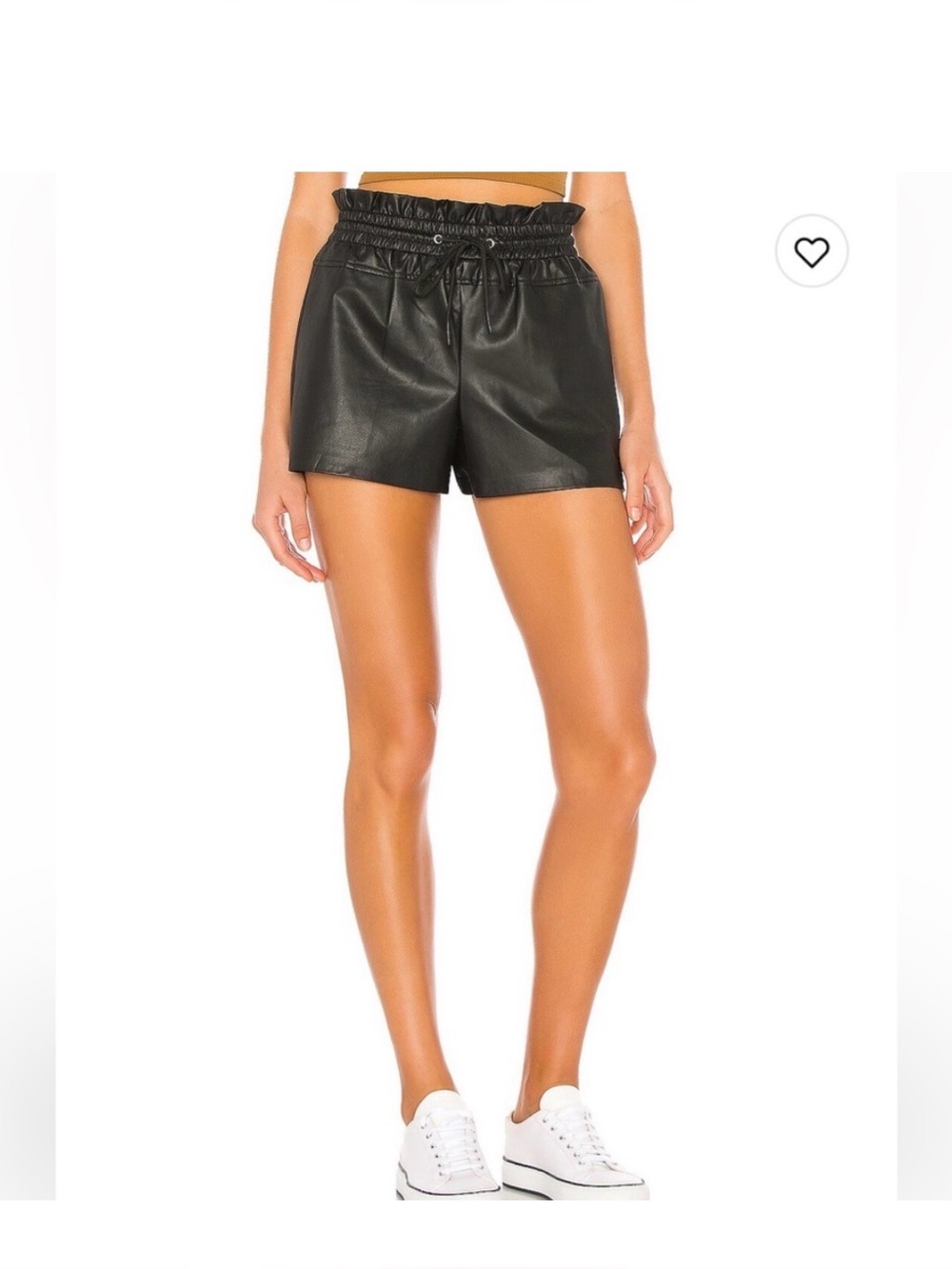 Philanthropy black Faux Leather Drawstring Shorts - Philanthropy